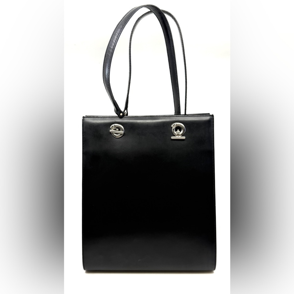 Authentic Vintage Cartier Panthere HandBag, Black color Leather